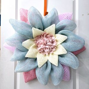 Large Spring Pink & Blue Flower